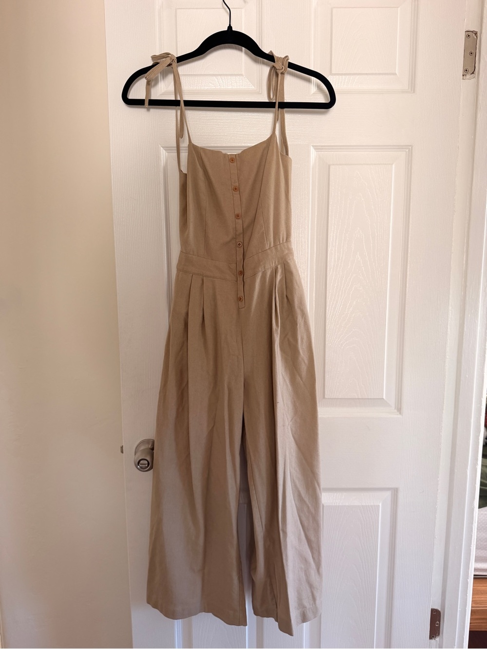 Linen, Backless Natural Jumpsuit